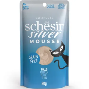 15% OFF: Schesir Silver Mousse Chicken Grain-Free Senior Pouch Cat Food 80g