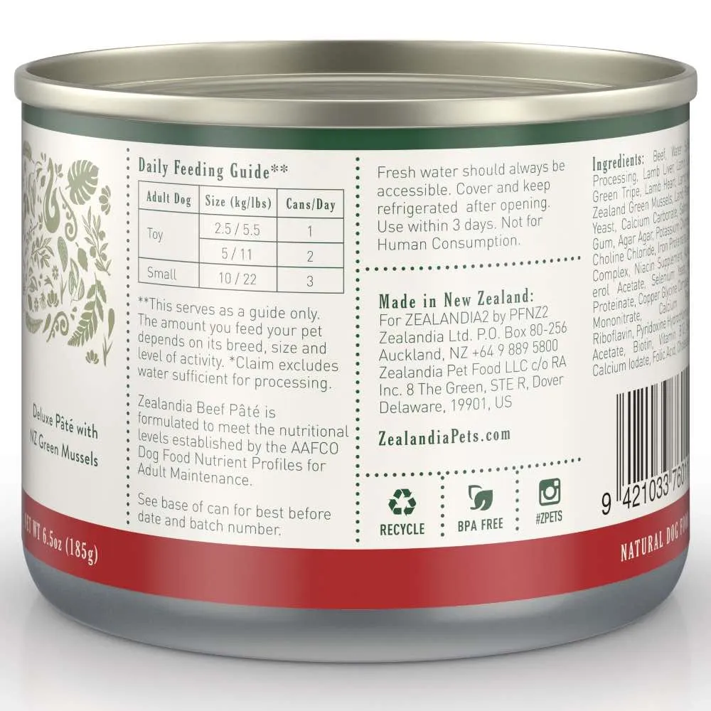 15% OFF: Zealandia Free Range Beef Canned Dog Food 185g