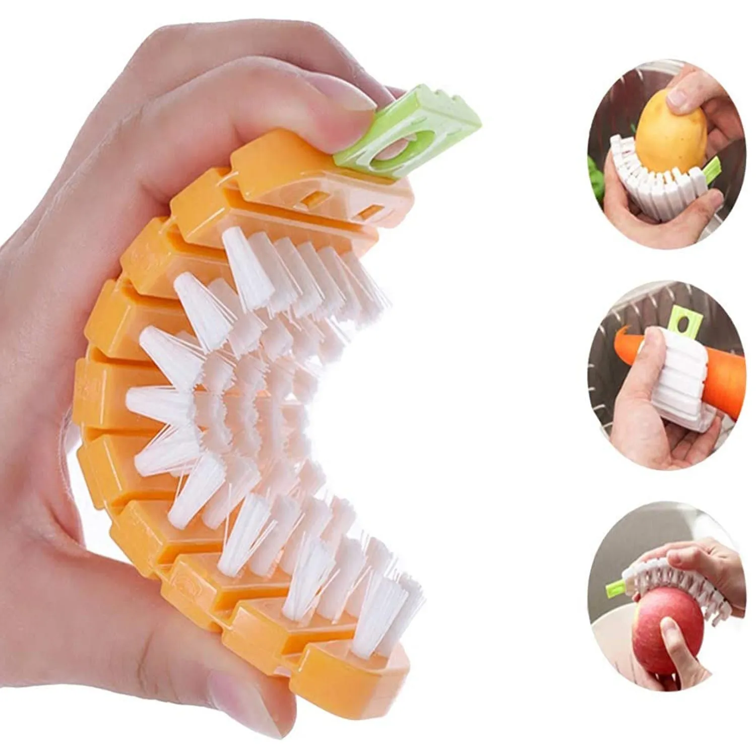 2950 Vegetable Scrubbing Brush, Vegetable Scrubber Non‑Toxic Fruit Brush Carrot Shape Vegetable Brush for Potato for Vegetable