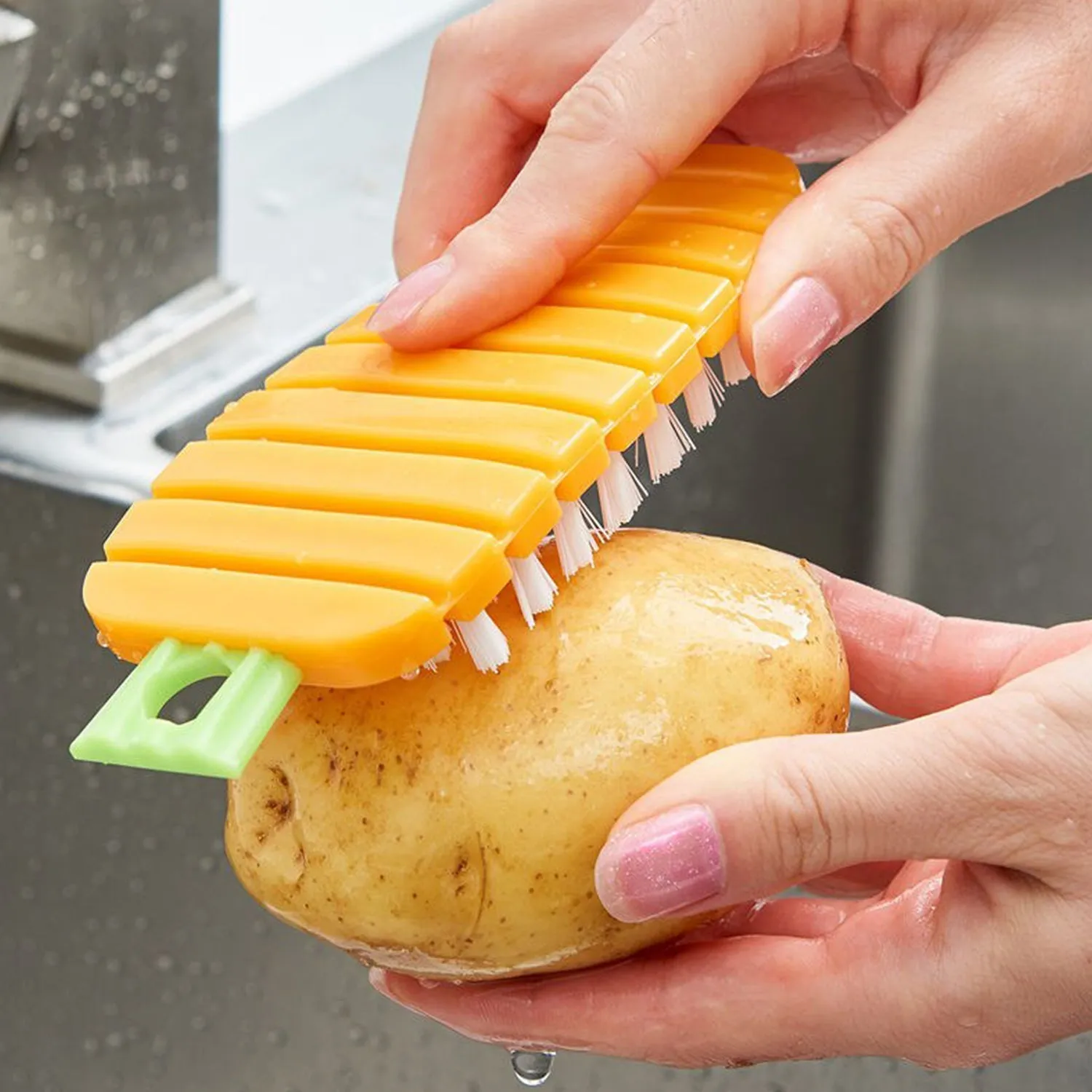 2950 Vegetable Scrubbing Brush, Vegetable Scrubber Non‑Toxic Fruit Brush Carrot Shape Vegetable Brush for Potato for Vegetable