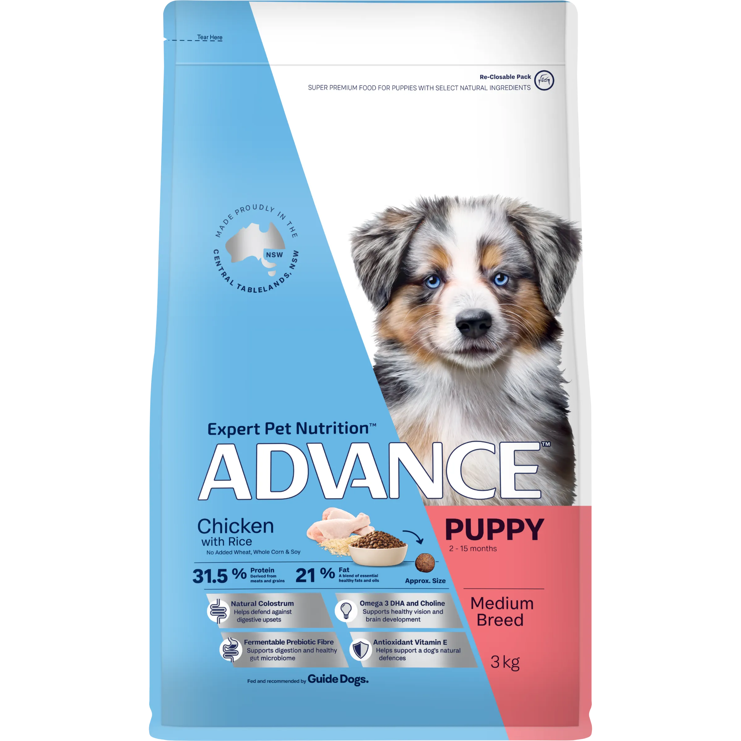 Advance Chicken and Rice Medium Breed Puppy Dry Dog Food