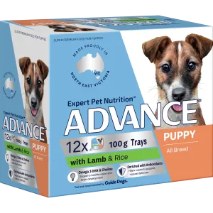 Advance Lamb and Rice All Breed Puppy Wet Dog Food Trays 100g x 12