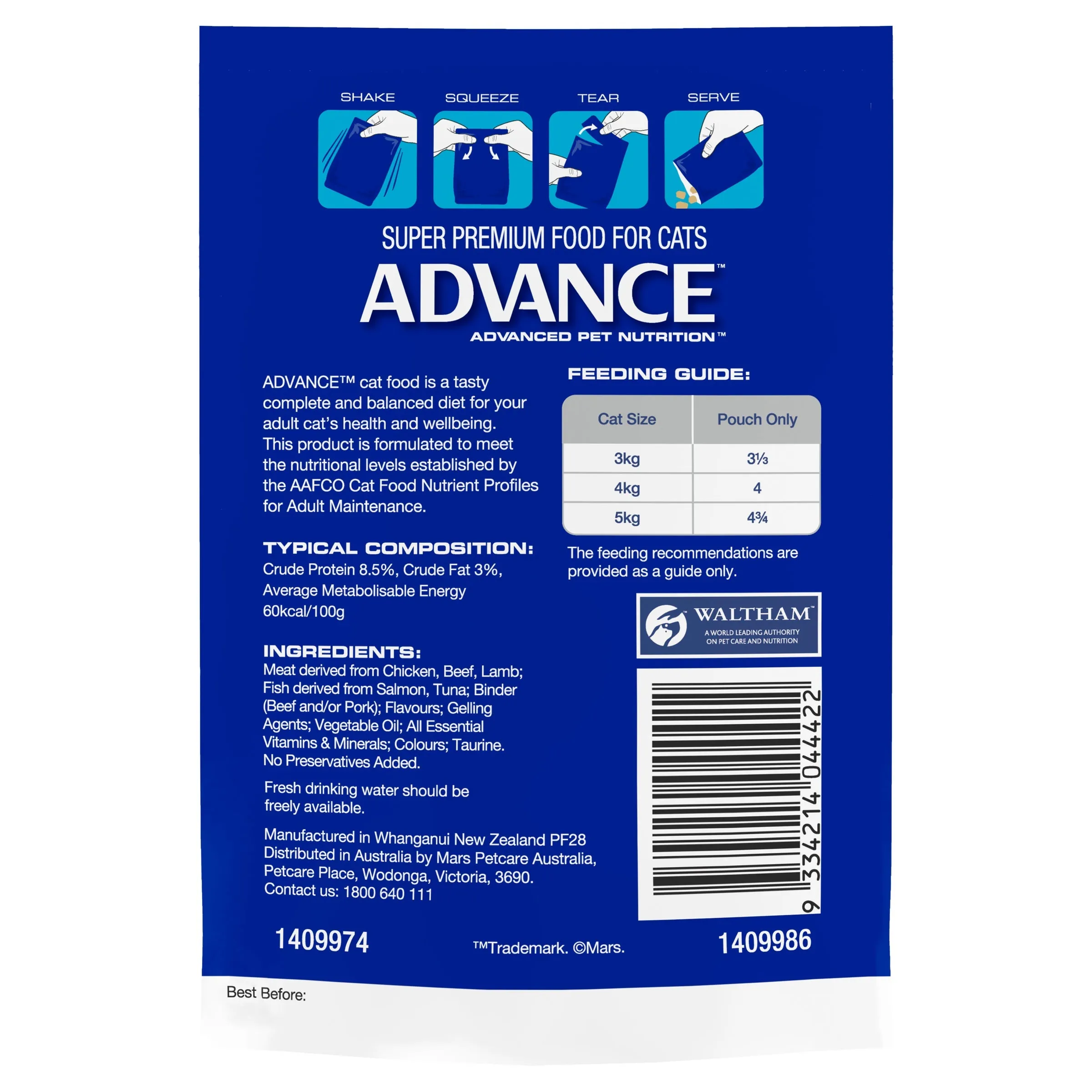 Advance Ocean Fish in Jelly Adult Cat Wet Food 85g