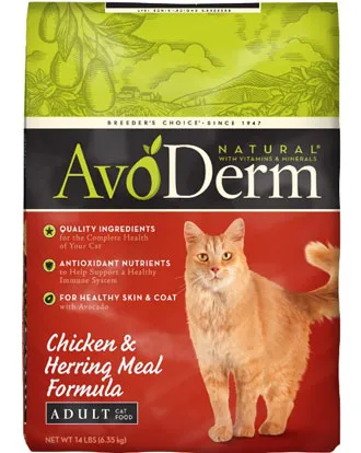 Avoderm Adult Chicken & Herring Meal Dry Cat Food 11lb