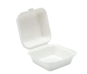 Bagasse Clamshell Meal Boxes 6''