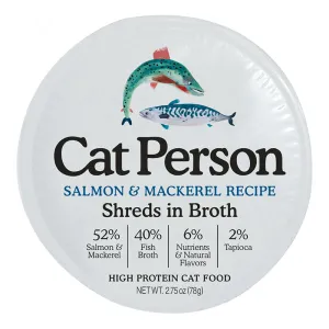 Cat Person C Cup Shreds in Broth Salmon & Mackerel 2.75oz