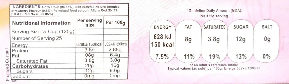 Custard Powder (Strawberry Flavor)