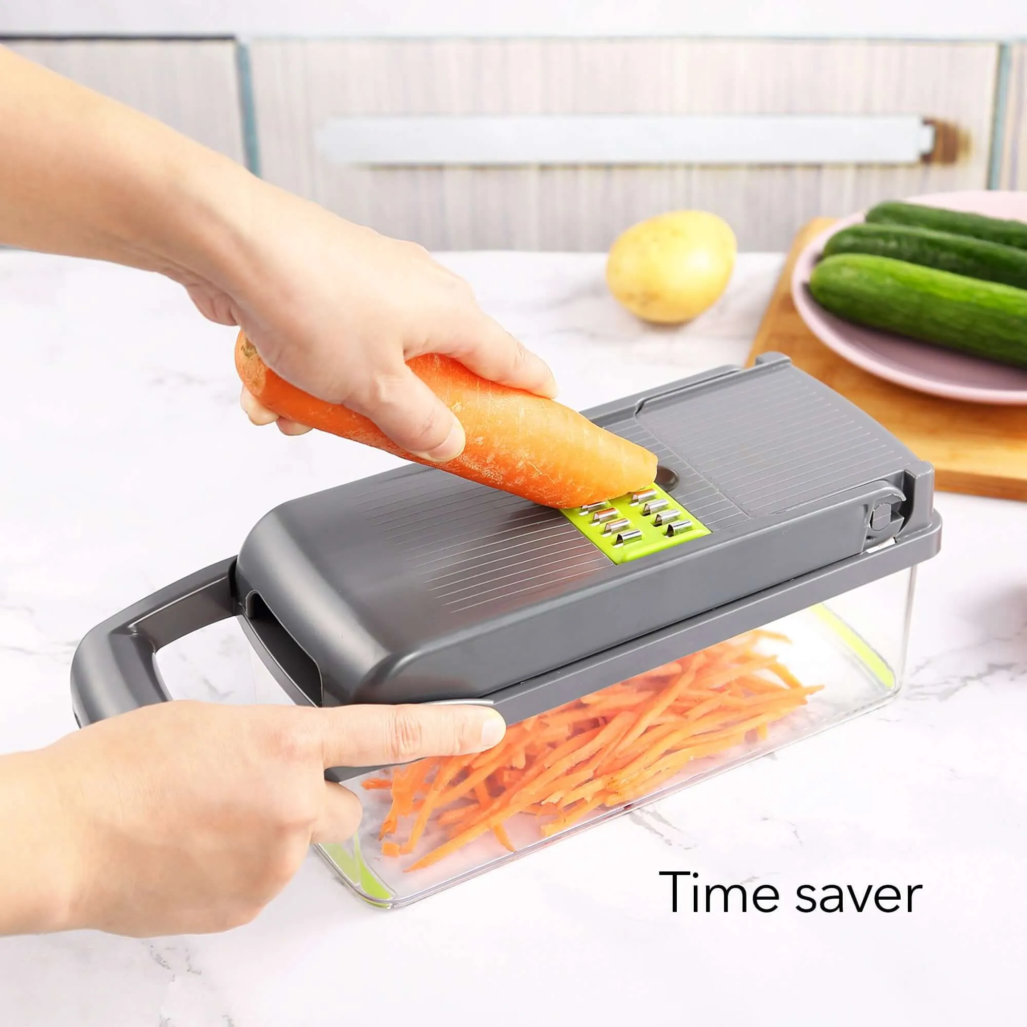 Dartwood All-In-One Vegetable Chopper, Slicer & Dicer | Meal Prep Container