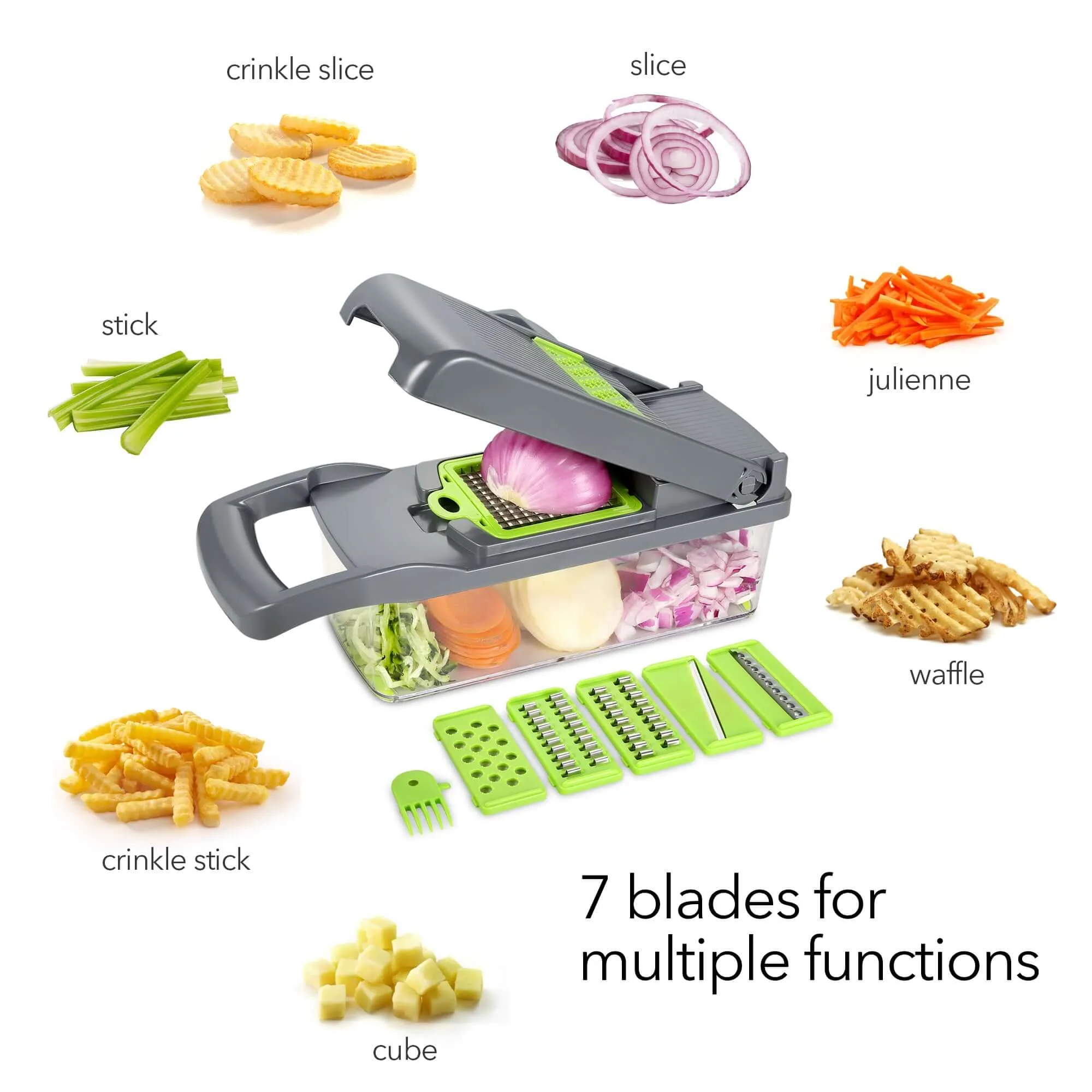 Dartwood All-In-One Vegetable Chopper, Slicer & Dicer | Meal Prep Container