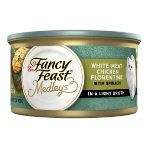 Fancy Feast Medleys White Meat Chicken Florentine And Garden Greens Adult Wet Cat Food 85g x 24