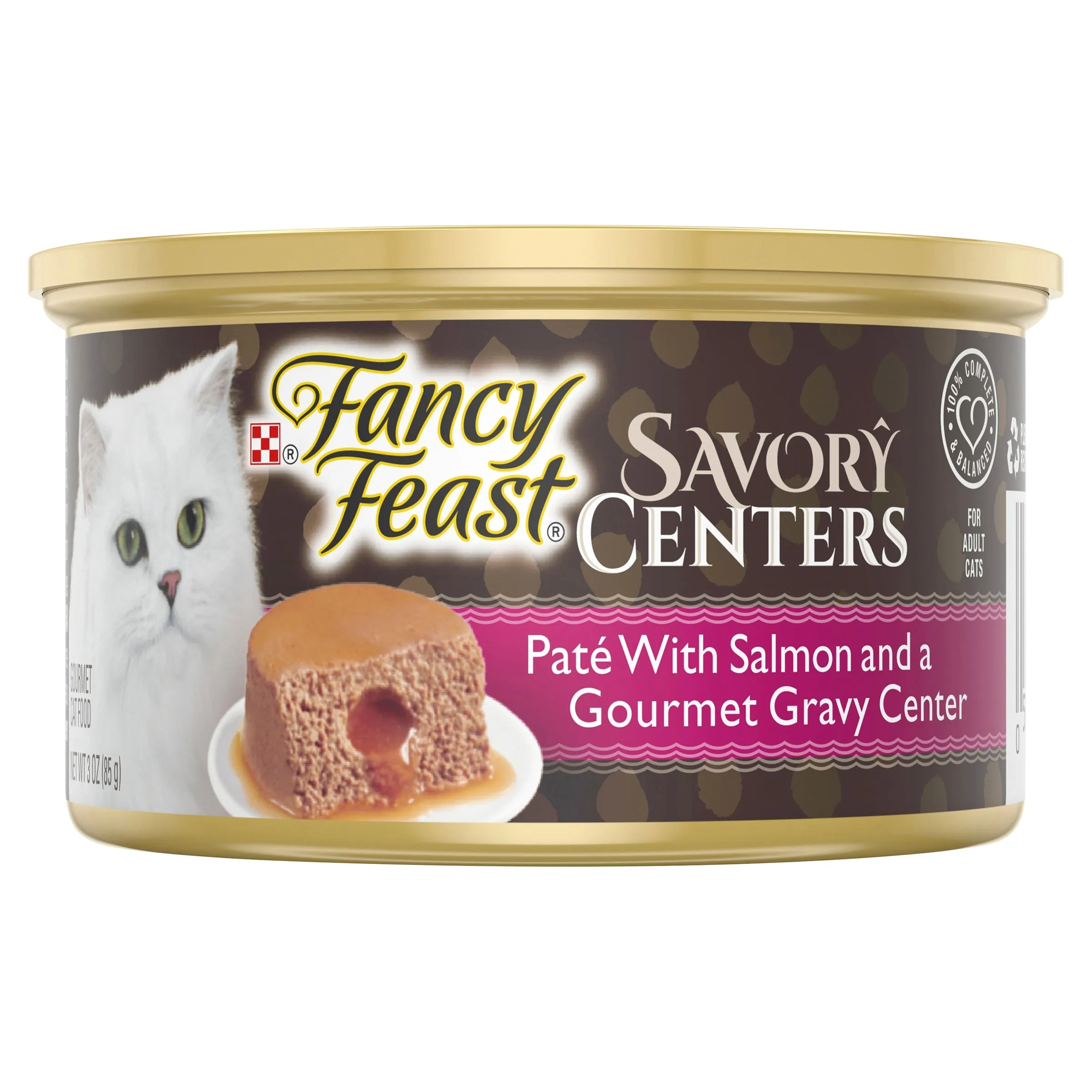 Fancy Feast Savoury Centers Pate With Salmon And Gourmet Gravy Center Adult Wet Cat Food 85g x 24