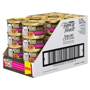 Fancy Feast Savoury Centers Pate With Salmon And Gourmet Gravy Center Adult Wet Cat Food 85g x 24