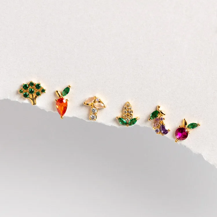 Farmers Market Veggie Stud Earring Set