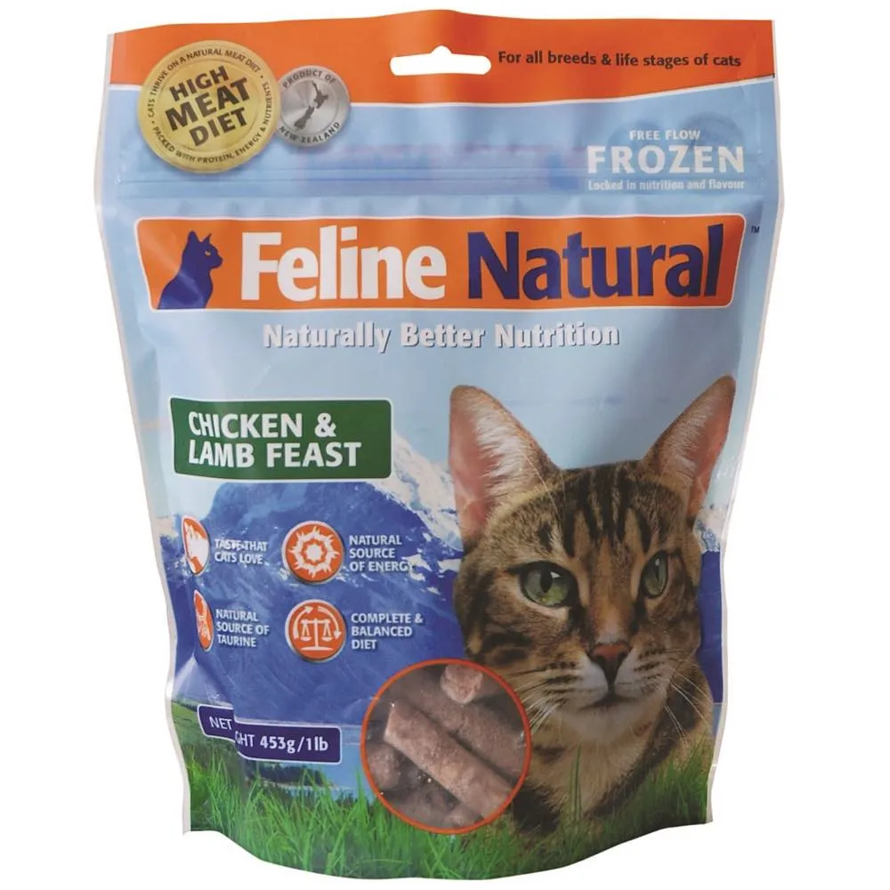 Feline Natural Raw Frozen Lamb & Chicken Cat Food 453g