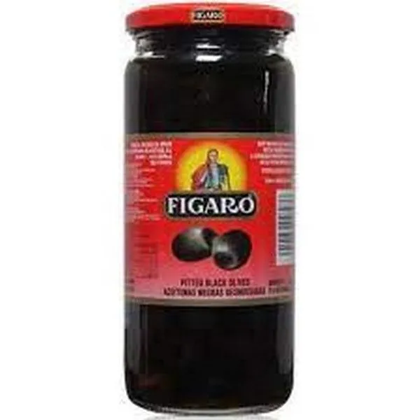 FIGARO PITTED BLACK OLIVES 140G