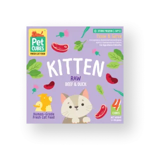 *FROZEN* PetCubes Kitten Raw Beef & Duck 320g