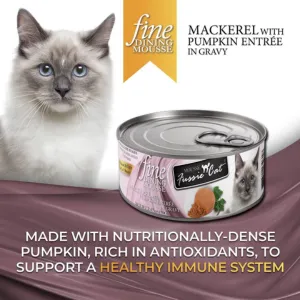 Fussie Cat Fine Dining Mousse Mackerel With Pumpkin Wet Cat Food, 2.47-oz