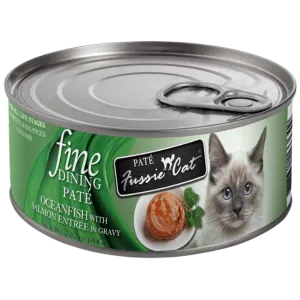 Fussie Cat Fine Dining Pate Oceanfish with Salmon Entree in Gravy Wet Cat Food, 2.82-oz