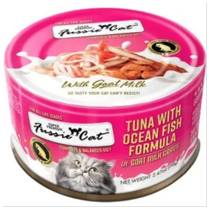 Fussie Cat Premium Tuna with Oceanfish in Goats Milk Wet Cat Food, 2.47-oz