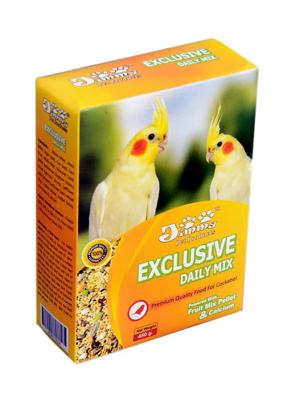 Jimmy Pet Products Mix Fruit Pellets and Calcium Bird Food for Cockatiel 400gm