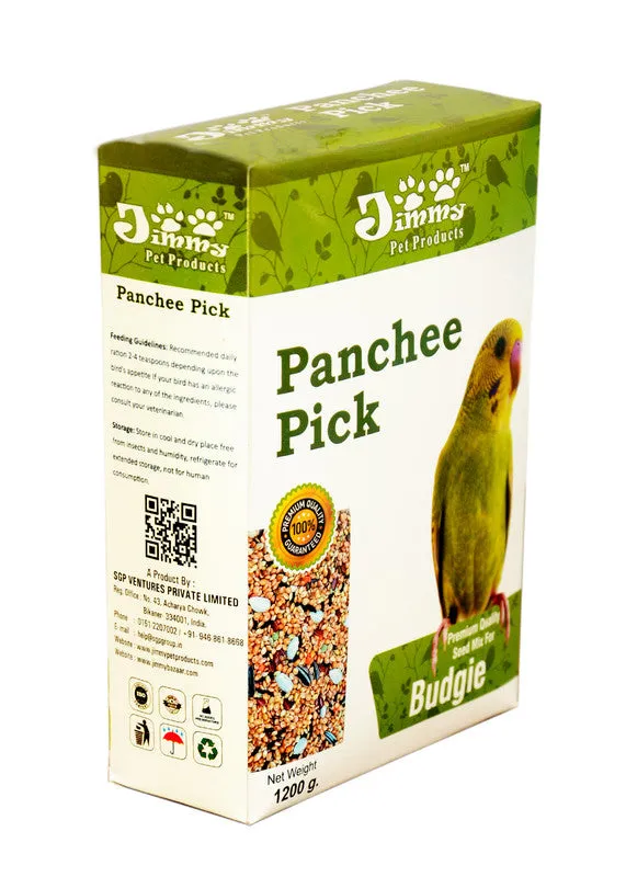 JiMMy Pet Products Panchee Pick Bird Food for Budgies (1200gm)