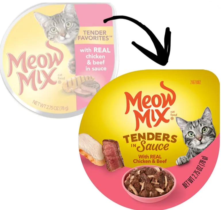 Meow Mix Tender Favorites Real Chicken and Beef in Gravy Cat Food Cups