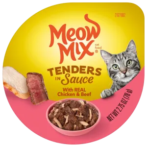 Meow Mix Tender Favorites Real Chicken and Beef in Gravy Cat Food Cups