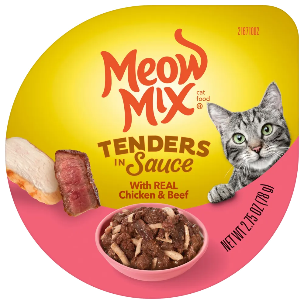 Meow Mix Tender Favorites Real Chicken and Beef in Gravy Cat Food Cups