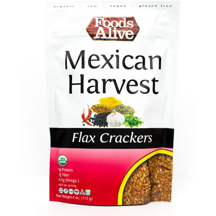 Mexican Harvest Flax Crackers 4 oz by Foods Alive