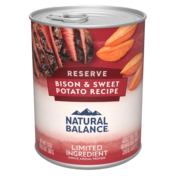 Natural Balance L.I.D. Sweet Potato & Bison Dog Formula 12 x 13 oz. cans