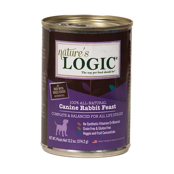 Nature's Logic Canine Rabbit Feast Grain-Free Canned Dog Food, 13.2-oz