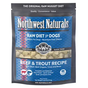 Northwest Naturals Raw Frozen Beef & Trout Nuggets Dog Food