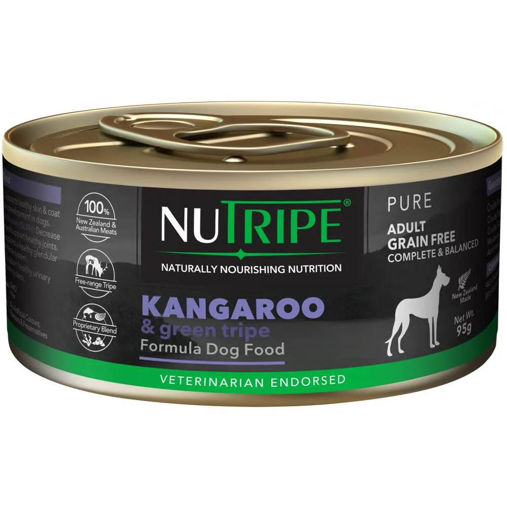 Nutripe Pure Kangaroo & Green Lamb Tripe Canned Dog Food 95g