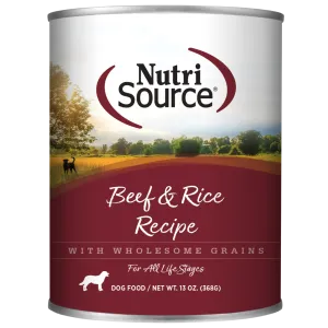 NutriSource Beef & Rice Formula Canned Dog Food 13-oz