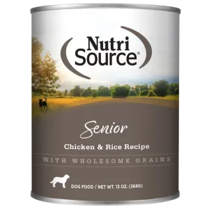 NutriSource Senior Chicken & Rice Formula Canned Dog Food 13-oz