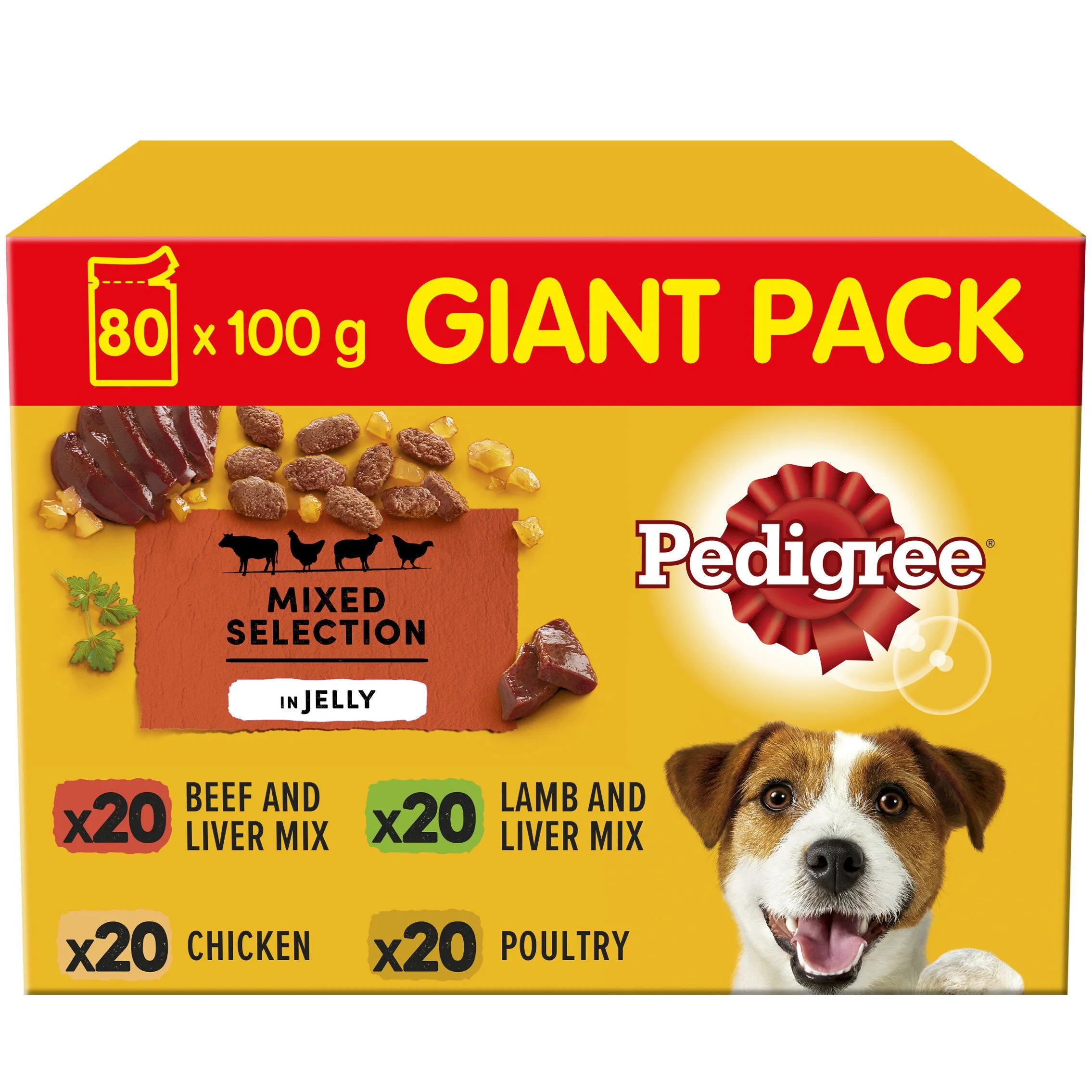 Pedigree Dog Pouch Adult - Mixed Selection in Jelly 80 x 100g