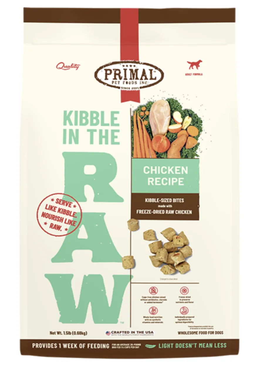 Primal Dog Kibble in the Raw Chicken