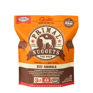 Primal Nuggets Beef Formula Frozen Raw Dog Food 3 lbs