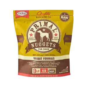 Primal Nuggets Rabbit Formula Frozen Raw Dog Food 3 lbs