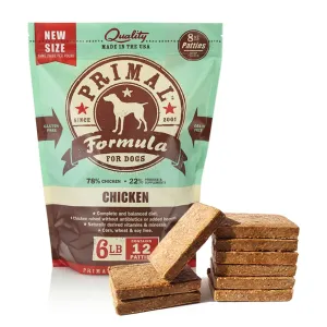 Primal Patties Chicken Formula Frozen Raw Dog Food 6 lbs