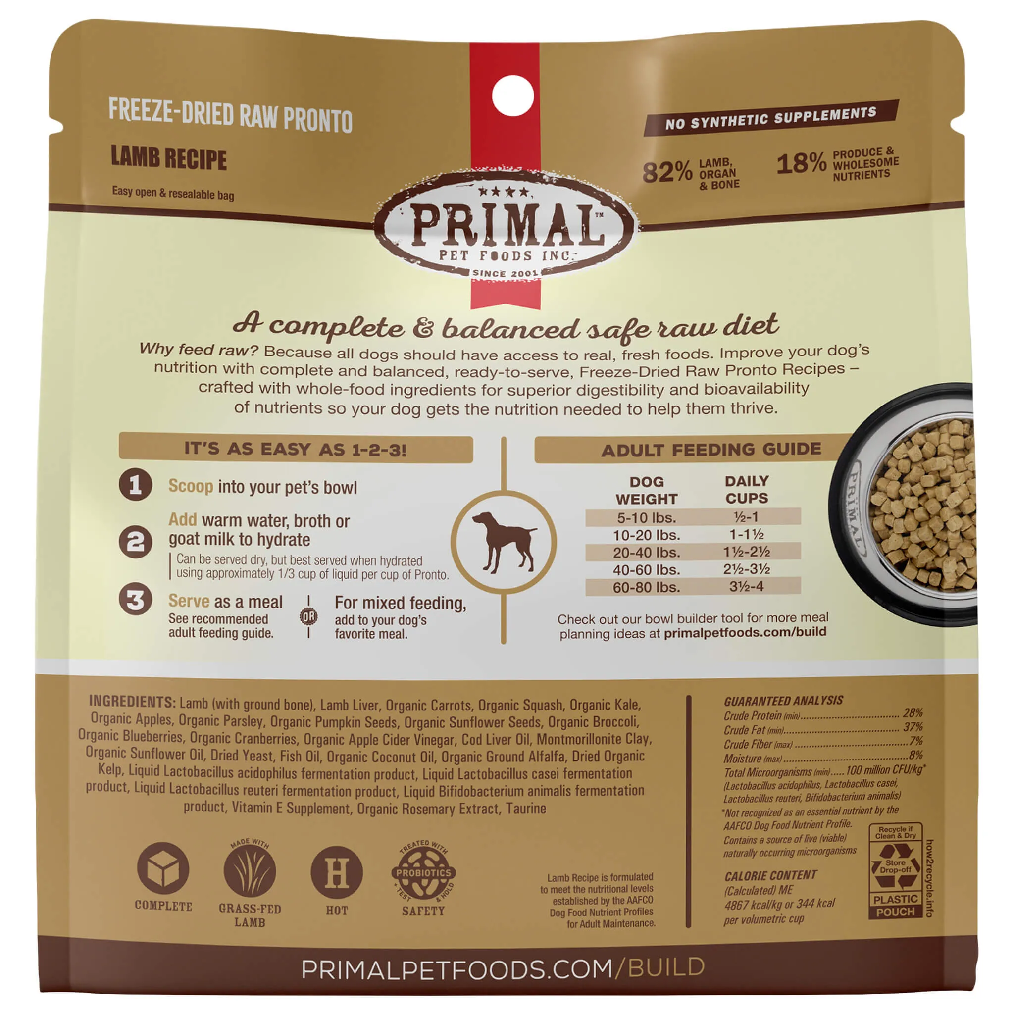 Primal Pet Foods Pronto Freeze-Dried Raw Dog Food