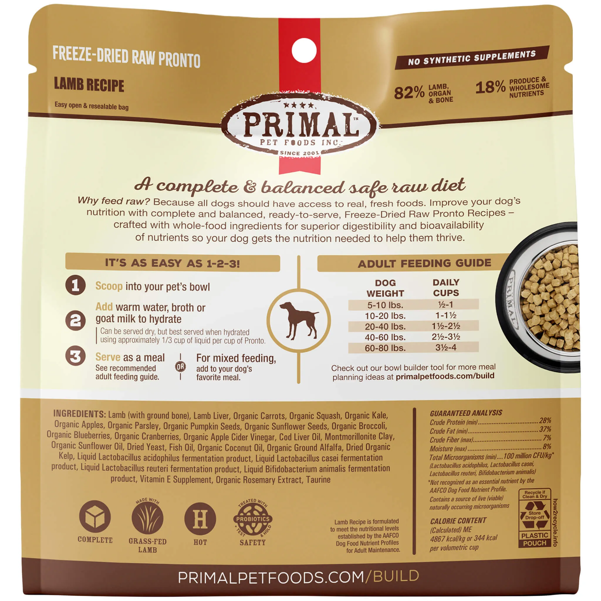 Primal Pet Foods Pronto Freeze-Dried Raw Dog Food