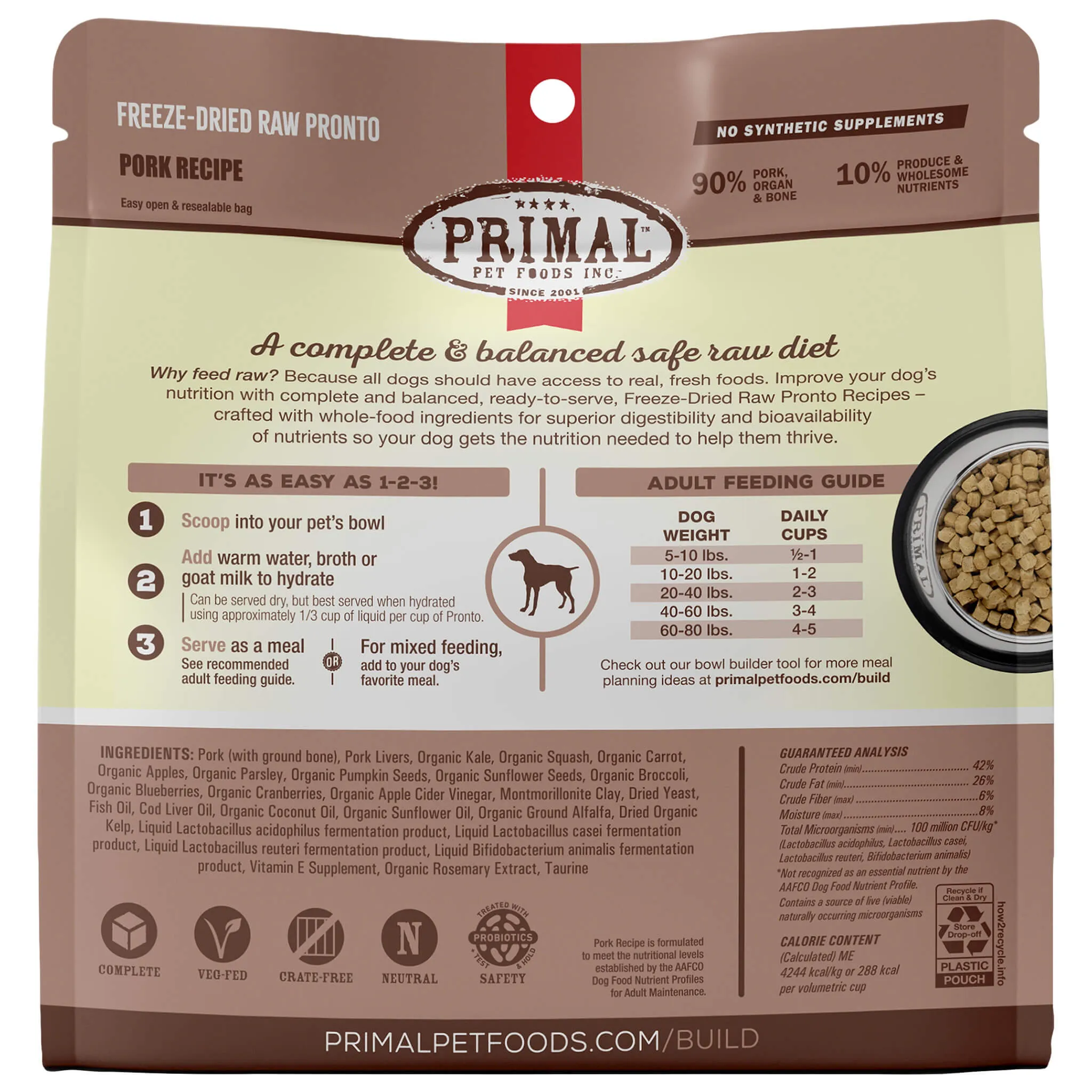 Primal Pet Foods Pronto Freeze-Dried Raw Dog Food