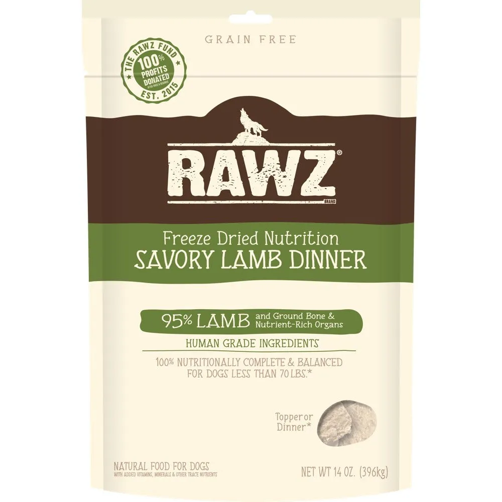 RAWZ Freeze Dried Nutrition Savory Lamb Grain Free Dog Food