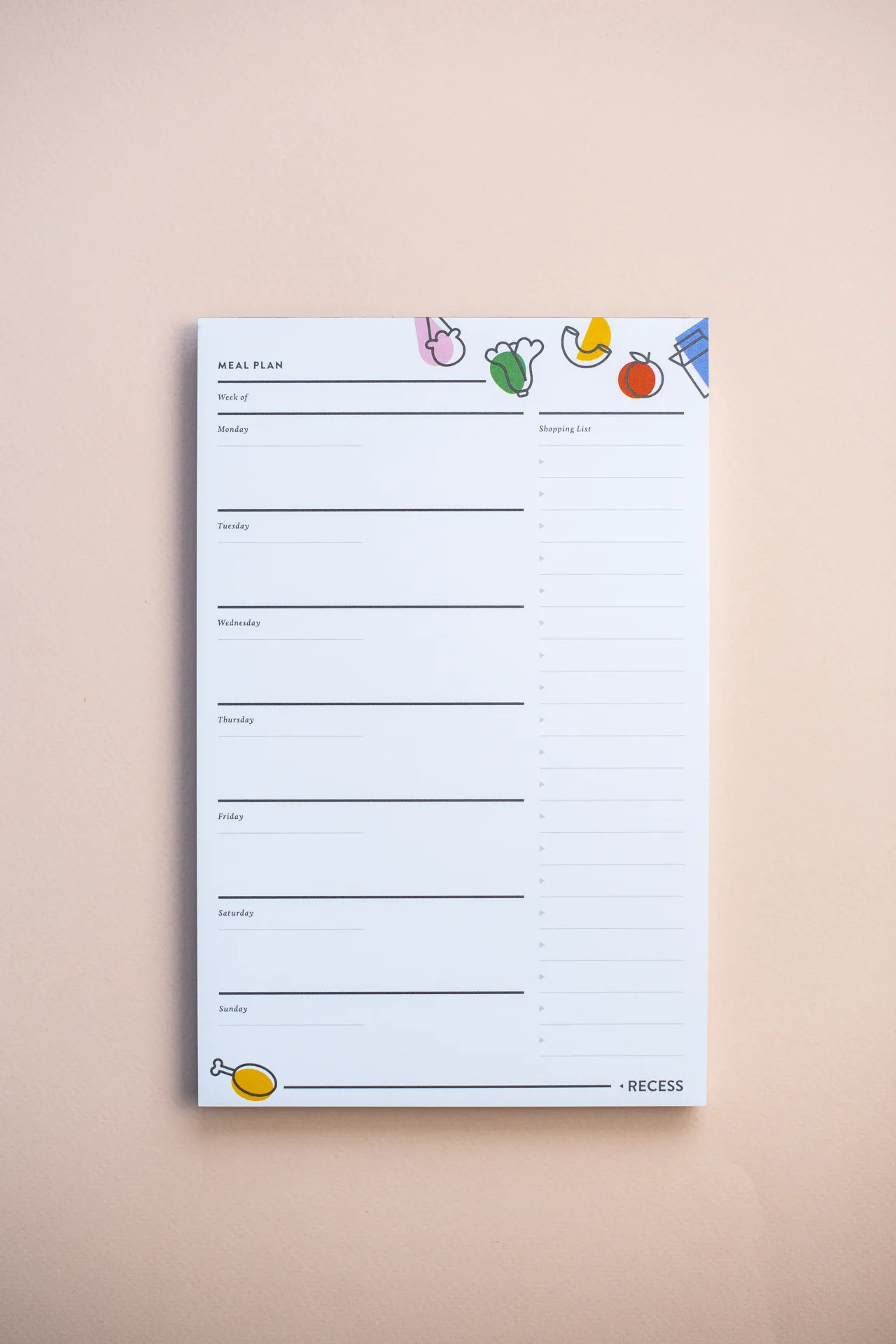 Recess : Meal Planner Pad