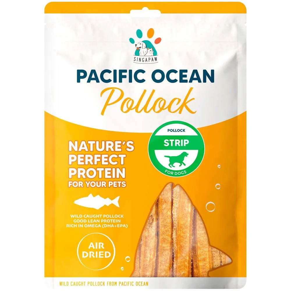 Singapaw Pacific Ocean Pollock Strip Air-Dried Dog Treats 70g