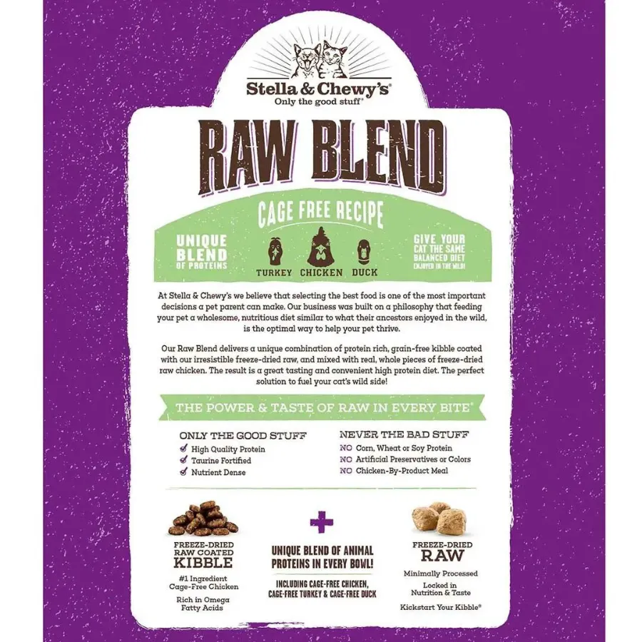 Stella & Chewy's Raw Blend Kibble Cage-Free Poultry Recipe Cat Food