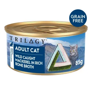 Trilogy Mackeral in Bone Broth Adult Cat Wet Food 85g x 24***