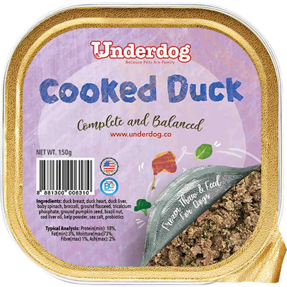 Underdog Cooked Duck Complete & Balanced Frozen Dog Food 1.2kg