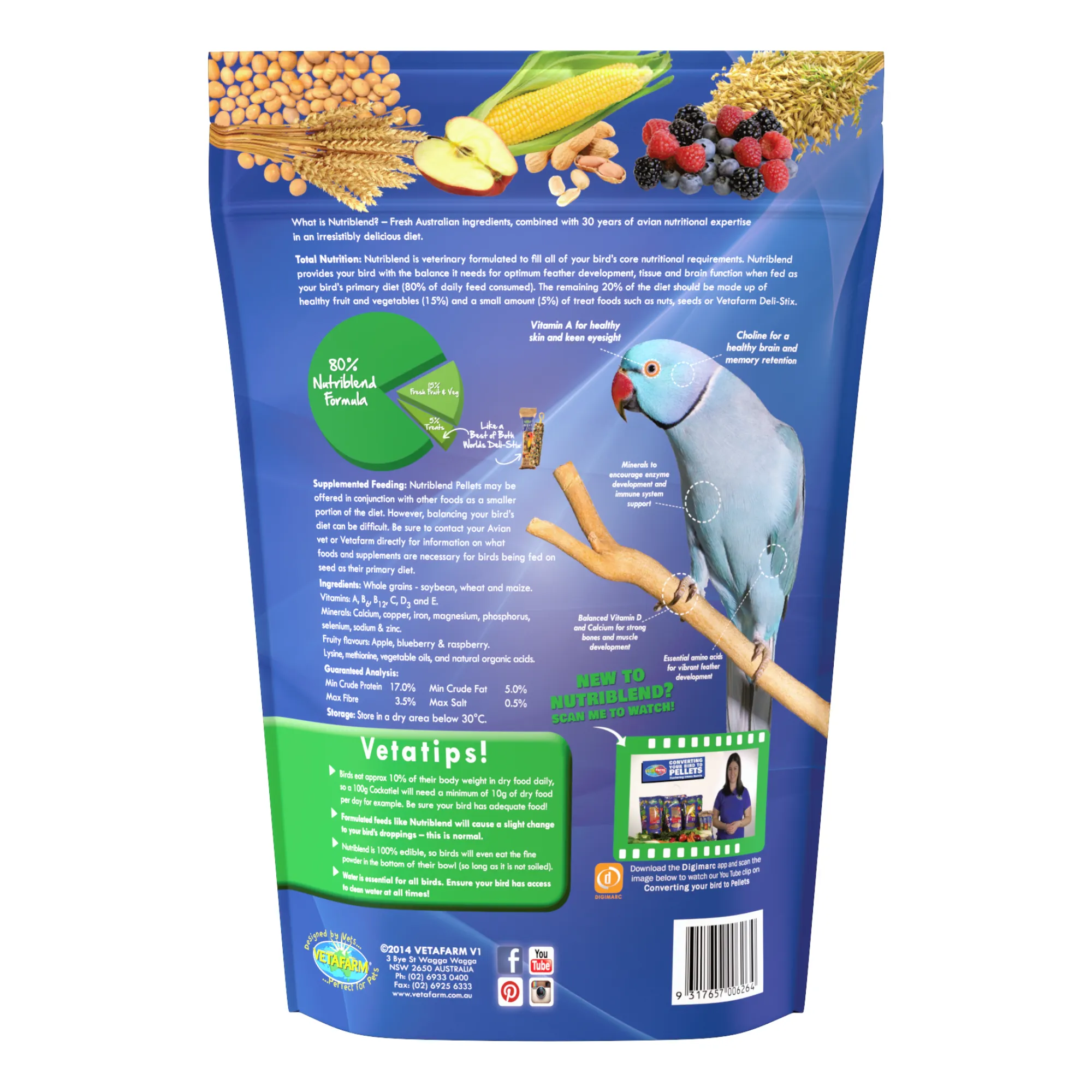 Vetafarm Nutriblend Pellets Small Bird Food